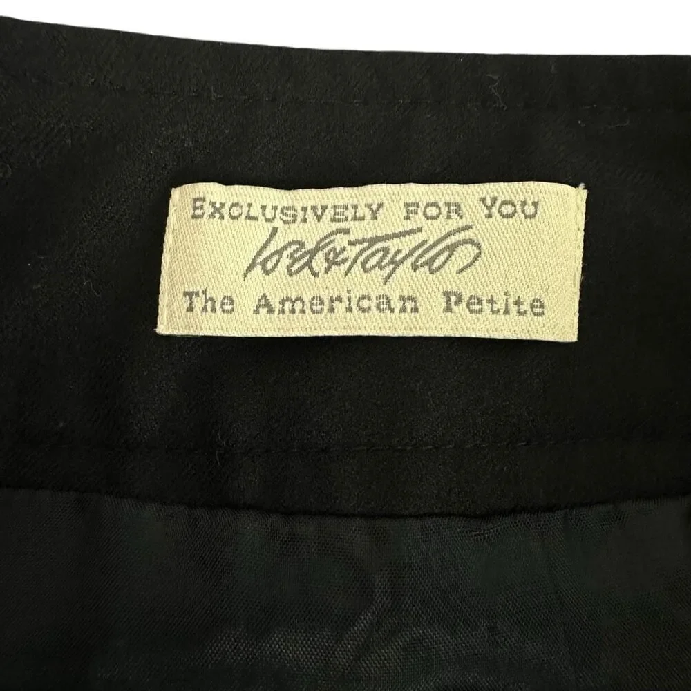 Lord & Taylor 6P Wrap Skirt Wool Navy